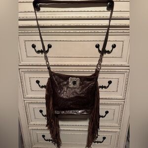 Custom Western Leather Fringe Bucket Bag